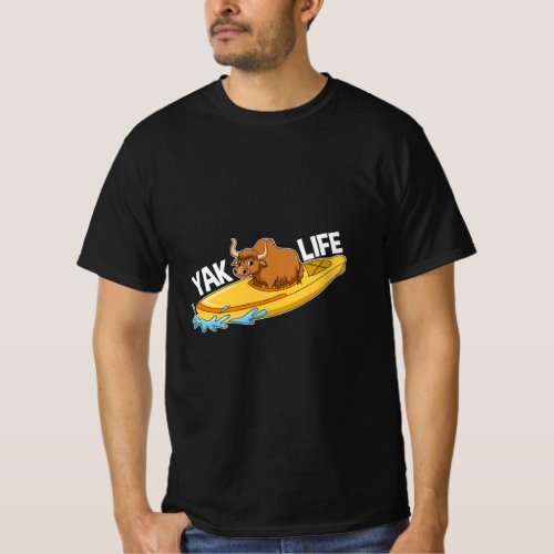 Living The Yak Life _ Funny Yak In A Kayak _  T_Shirt