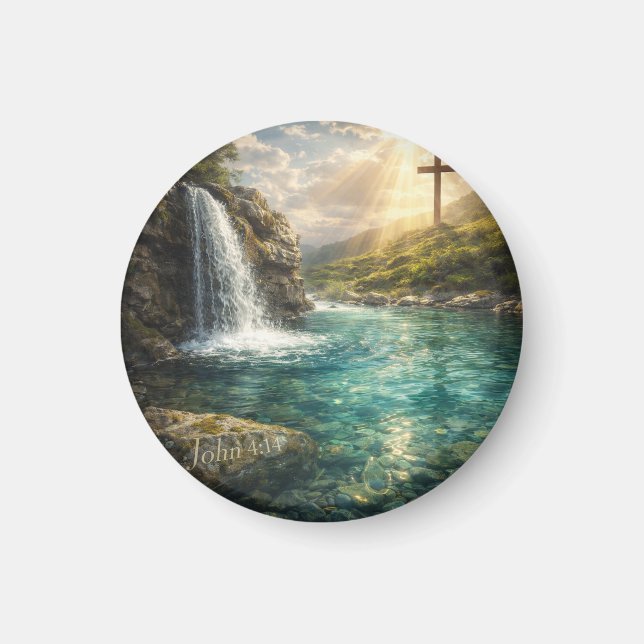Living Water Christian Wall Art  Magnet (Front)