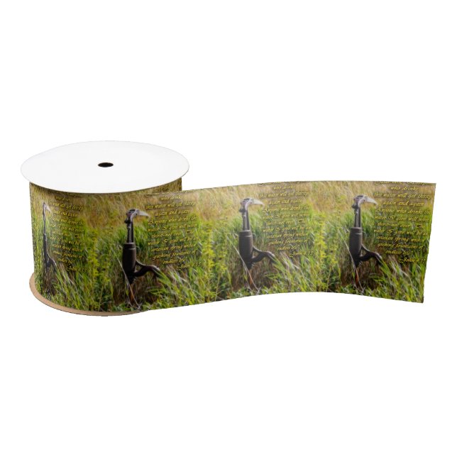 Living Water John 4 Inspirational Satin Ribbon (Spool)