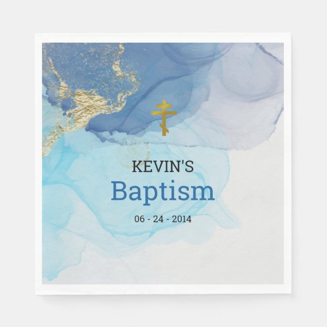 Living Waters Orthodox Christian Baptism Napkins (Front)