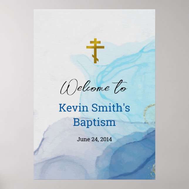 Living Waters Orthodox Christian Baptism Poster (Front)