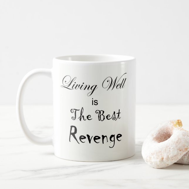 Living Well is the Best Revenge and Sun Coffee Mug (With Donut)