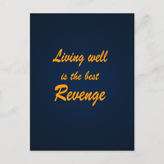 Living Well is the Best Revenge Postcard (Front)