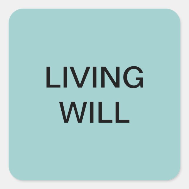 Living Will Medical Chart Labels (Front)
