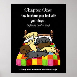 Living with Labradors Cartoon Poster
