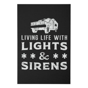 Living With Lights Paramedic Ambulance EMS EMT Aid Faux Canvas Print