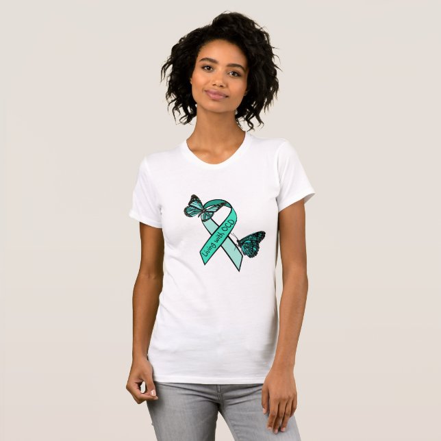Living with OCD Obsessive Compulsive Disorder T-Shirt (Front Full)