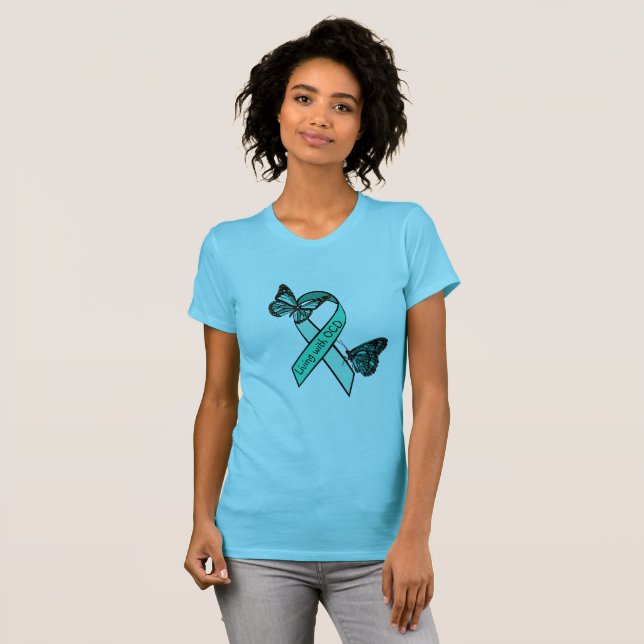 Living with OCD Obsessive Compulsive Disorder T-Shirt (Front Full)