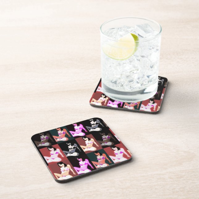 LivingDoll 7 Collage Beverage Coaster (Right Side)