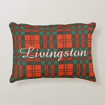 Livingston Clan Plaid Scottish Tartan Decorative Pillow by TheTartanShop at Zazzle