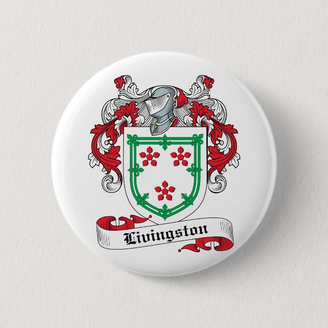 Livingston Family Crest Pinback Button (Front)