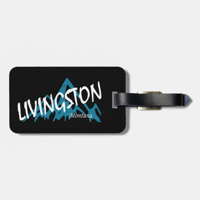Livingston Montana Mountain Luggage Tag (Back Horizontal)