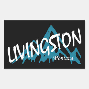 Livingston Montana Mountain Rectangular Sticker