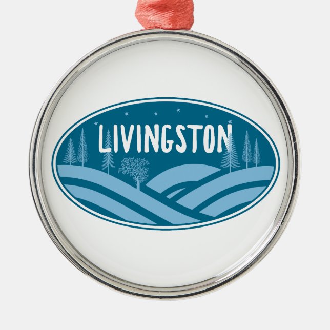 Livingston Montana Outdoors Metal Ornament (Front)