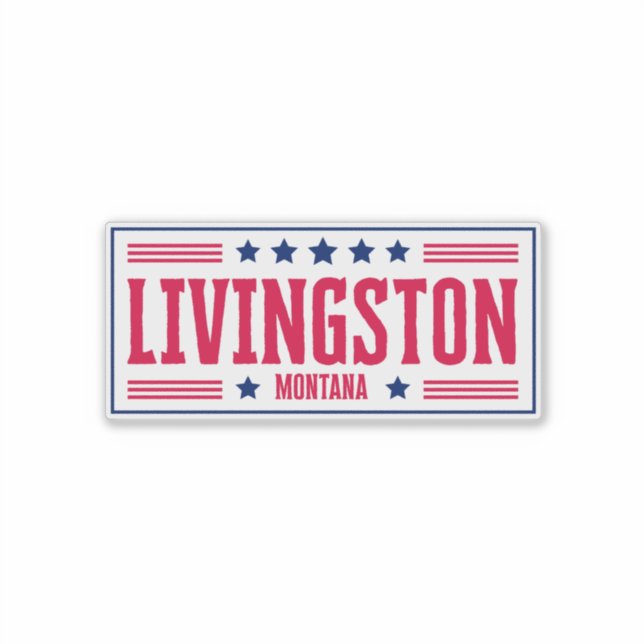 LIVINGSTONE MONTANA Stars & Stripes Sticker (Front)