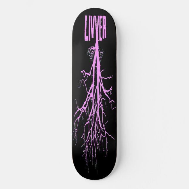 livink pink n black sk8 skateboard deck (Front)
