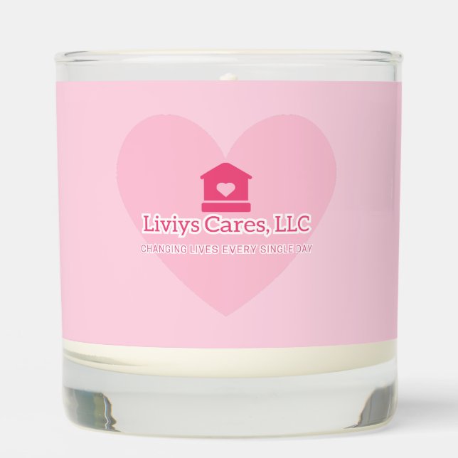 Liviys Cares Logo Scented Candle (Front)
