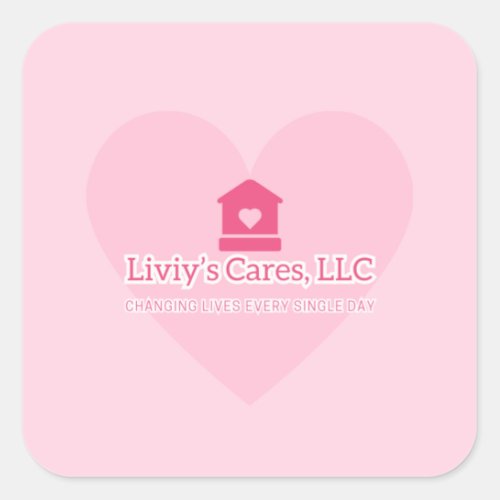 Liviys Cares Logo Square Sticker