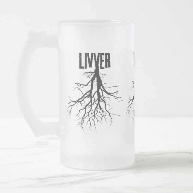 LIVVERFROST FROSTED GLASS BEER MUG (Left)