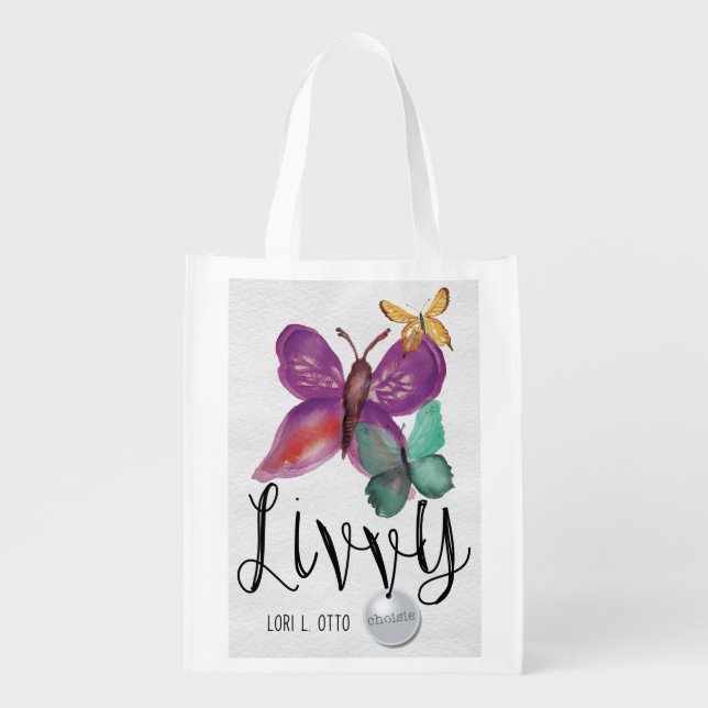 Livvy book cover Reusable Grocery Bag (Front)