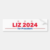 LIZ CHENEY-PRESIDENT 2024-BIG BUMPER STICKERS-11"x2.75-TUF WEATHERPRUF POLYESTER 