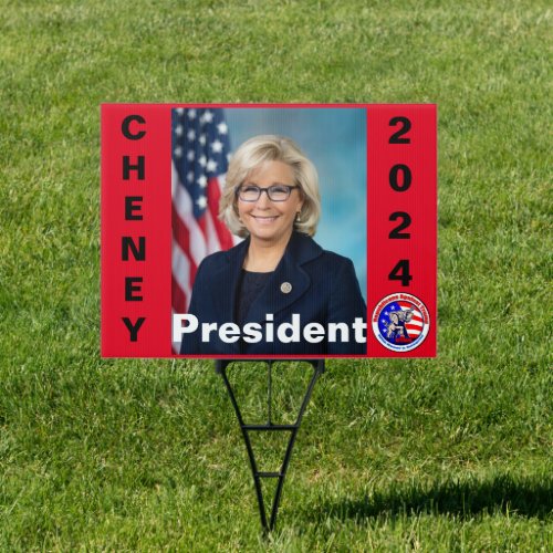 Liz Cheney 18 x 24 Yard Sign with H Frame