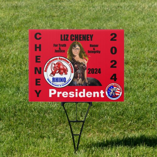 Liz Cheney 18 x 24 Yard Sign with H Frame