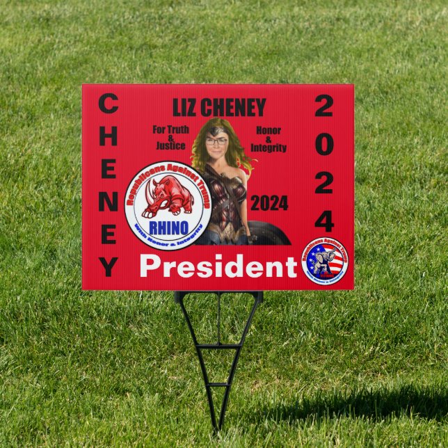Liz Cheney 18" x 24" Yard Sign with H Frame (Insitu)