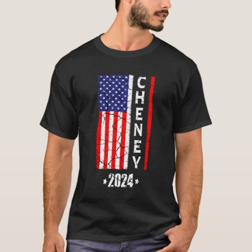 Liz Cheney 2024 Retro President American USA Flag T_Shirt