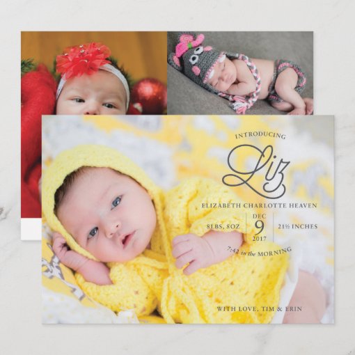 Liz Heaven Birth Announcement Zazzle