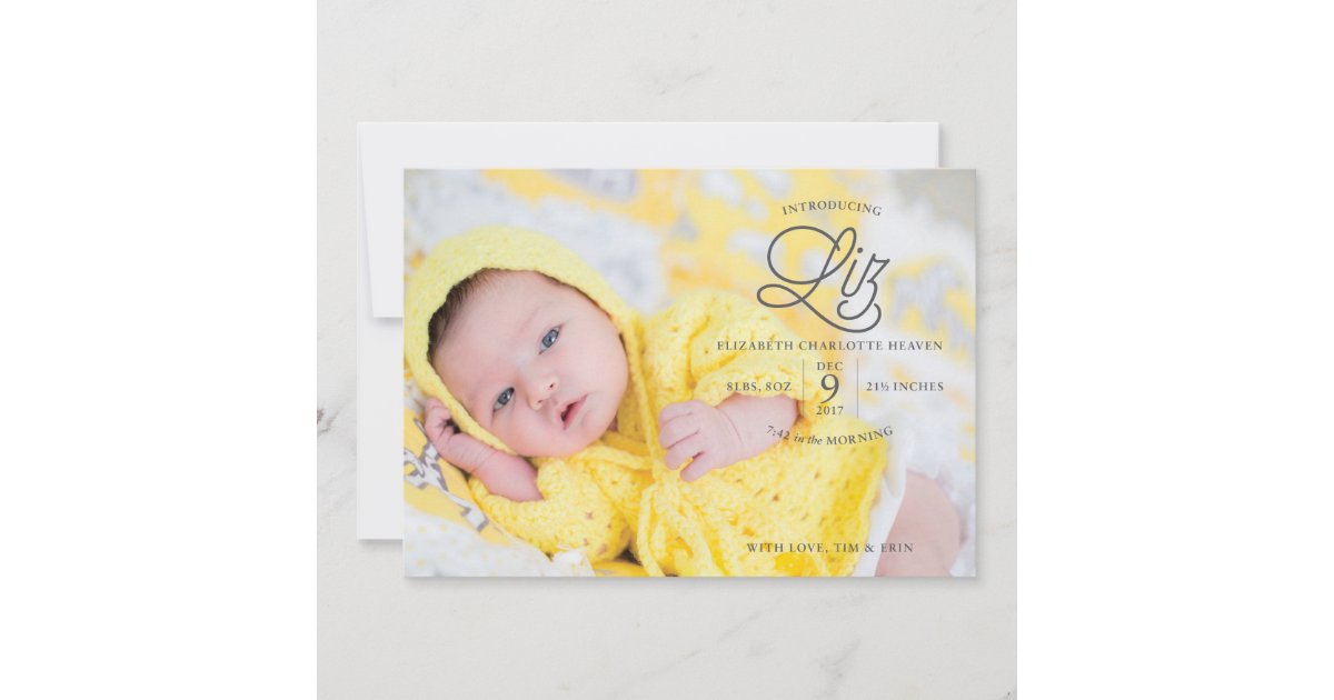 Liz Heaven Birth Announcement Zazzle