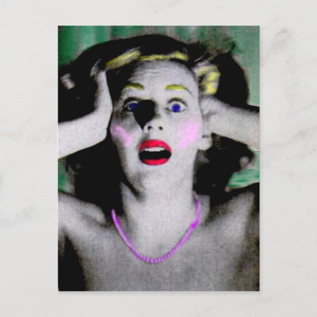 Liz is horrified and terrified postcard (Front)