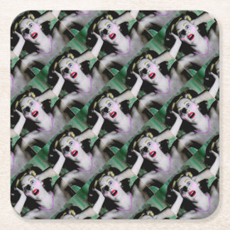 Liz is horrified and terrified square paper coaster