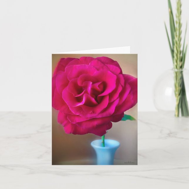 liz red rose 1 letterpress thank you card (Front)