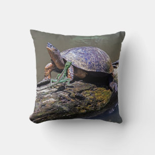 Lizard and River Turtle at Tortuguero - Costa Rica Throw Pillow