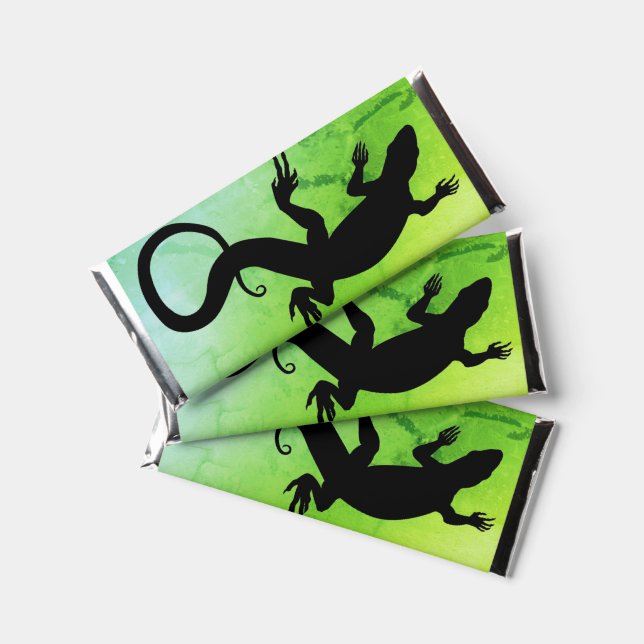 Lizard Art Chocolate Personalized Reptile Hershey Bar Favors (Front)