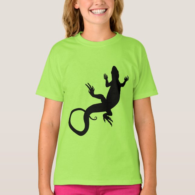 Lizard Art Girl's Jersey Reptile Baseball Jersey T-Shirt (Front)