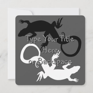 Lizard Art Invitations Personalized Reptile RSVP