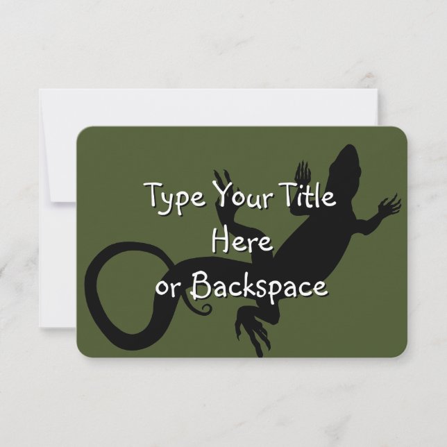 Lizard Art Invitations Personalized Reptile RSVP (Front)