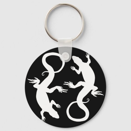 Lizard Art Key Chain Cool Retro Reptile Art Gifts