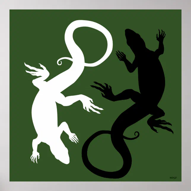 Lizard Art Poster Reptile Art Prints Poster Large | Zazzle