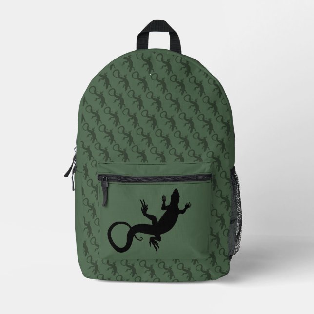 Lizard Backpack Reptile Art School Bags Customize (Front)