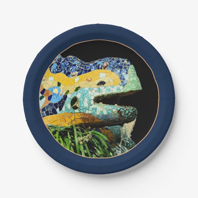 Lizard Barcelona, Catalonia Gaudi - Spain (Party)  Paper Plates (Front)