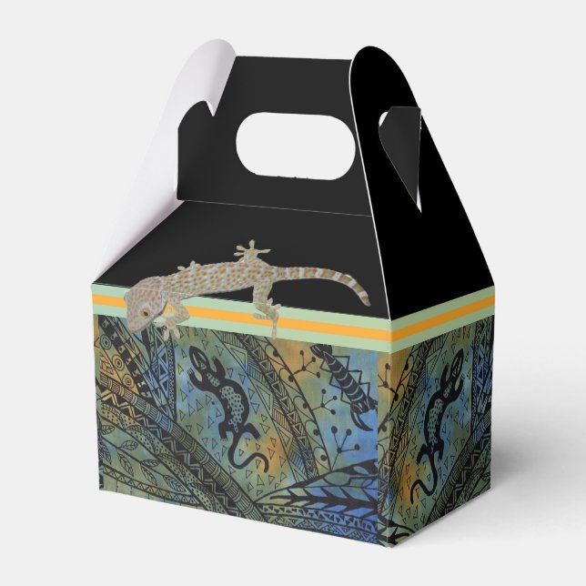 Lizard Batik Favor Boxes (Front Side)