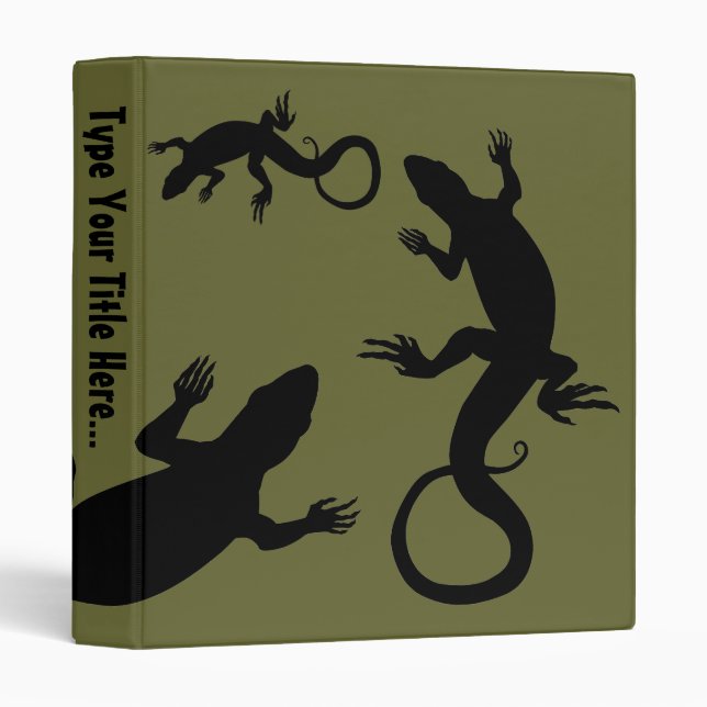 Lizard Binder Cool Reptile Art School Supplies (Front/Spine)