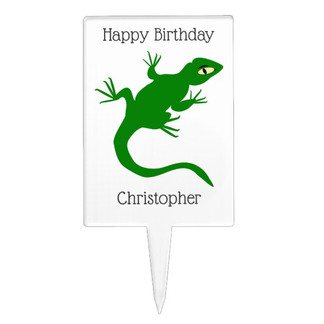Lizard Birthday Cake Topper (Front)