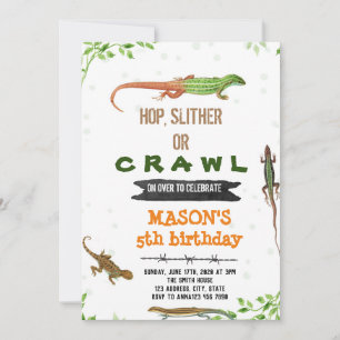 Lizard birthday invitation