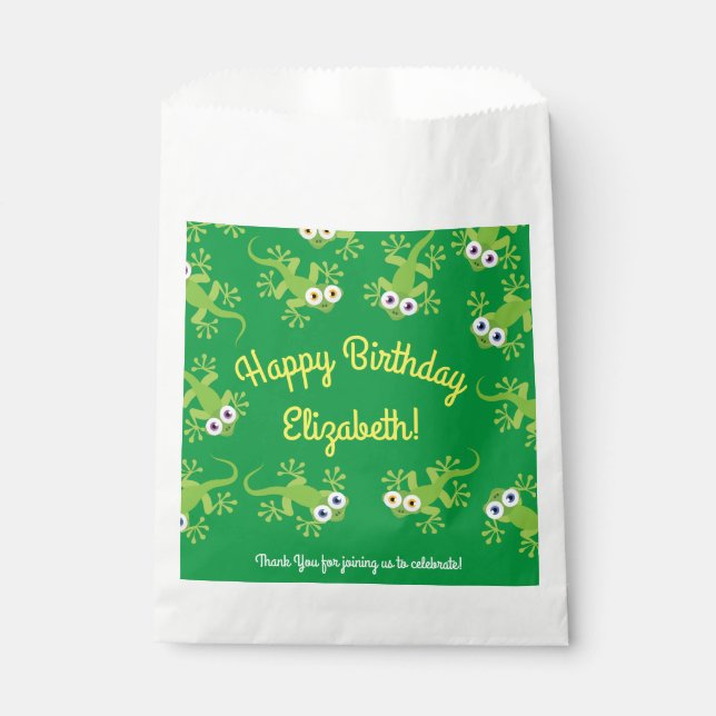 Lizard Birthday Party Favor Bag (Front)