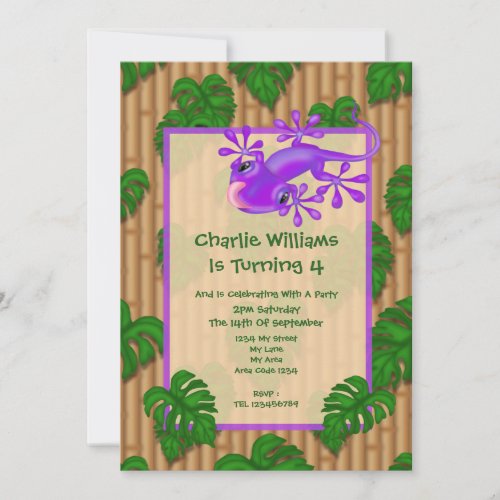 Lizard Birthday Party Invitations