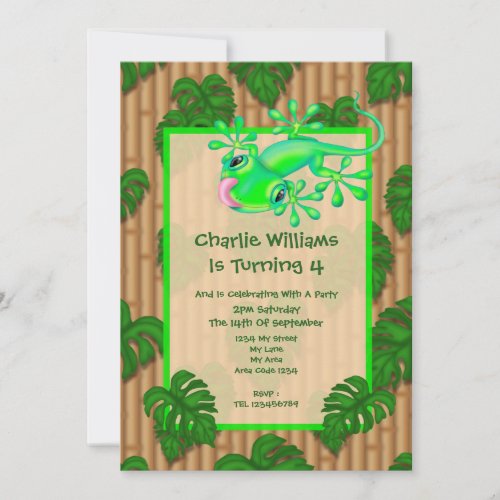 Lizard Birthday Party Invitation